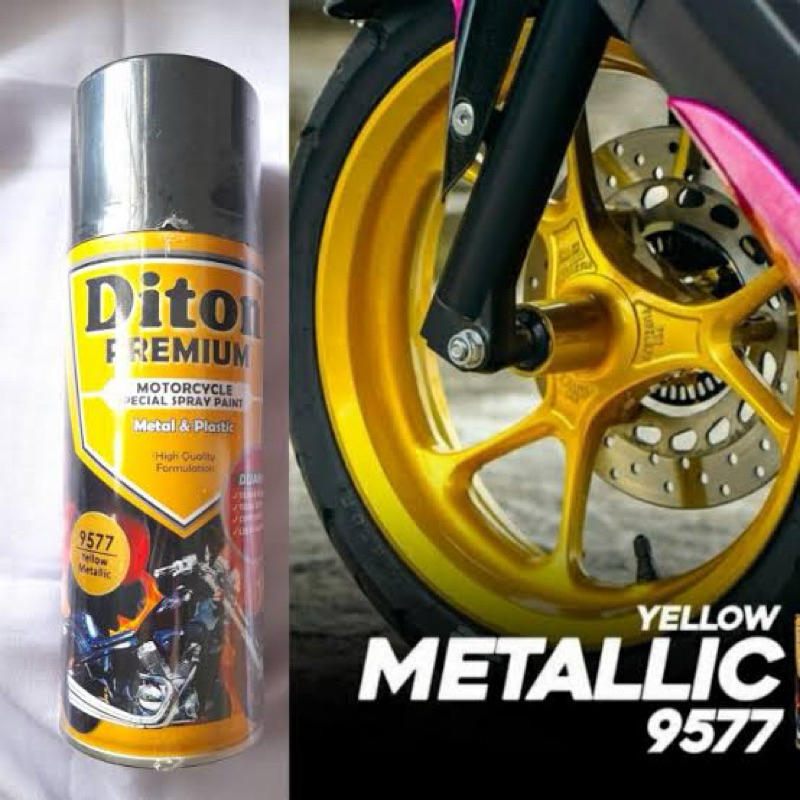 Cat pilok diton premium 9577 Yellow Metallic 400ml kuning tua metalik Keemasan