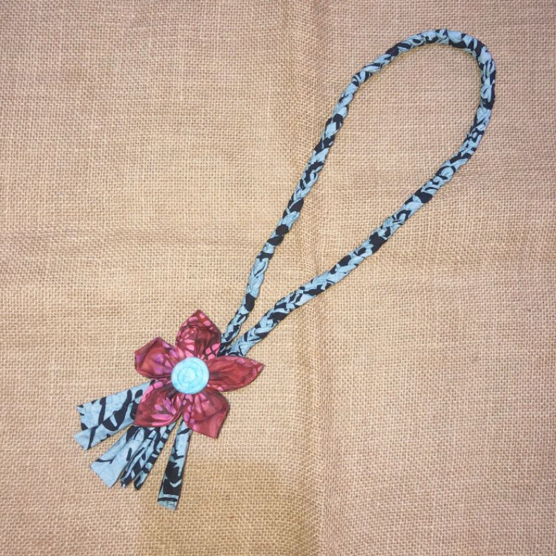 Kalung Batik Kepang Bunga Kalung Etnik Handmade