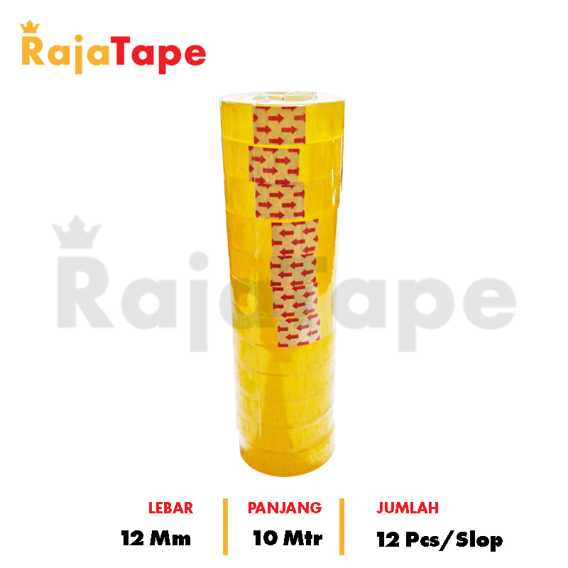 

Stationery Tape 12 Mm x 10 Meter isi 12 pcs Pita Perekat Selotip RAJA TAPE