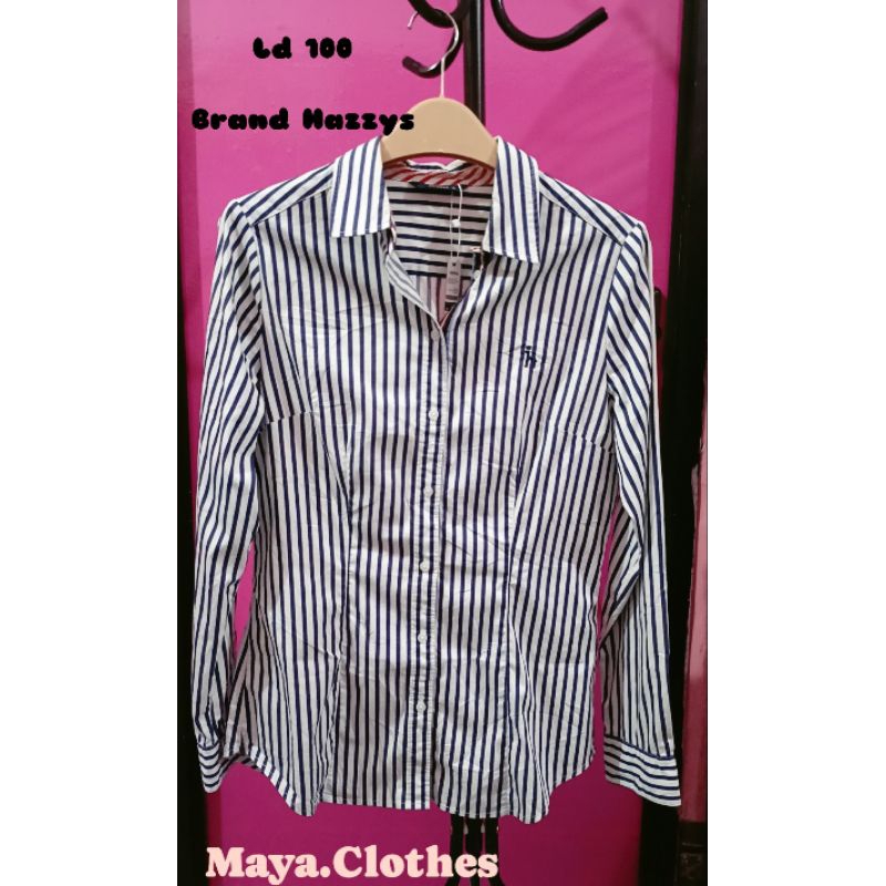 Kemeja Salur Wanita brand  HaZzys Ld 100.
