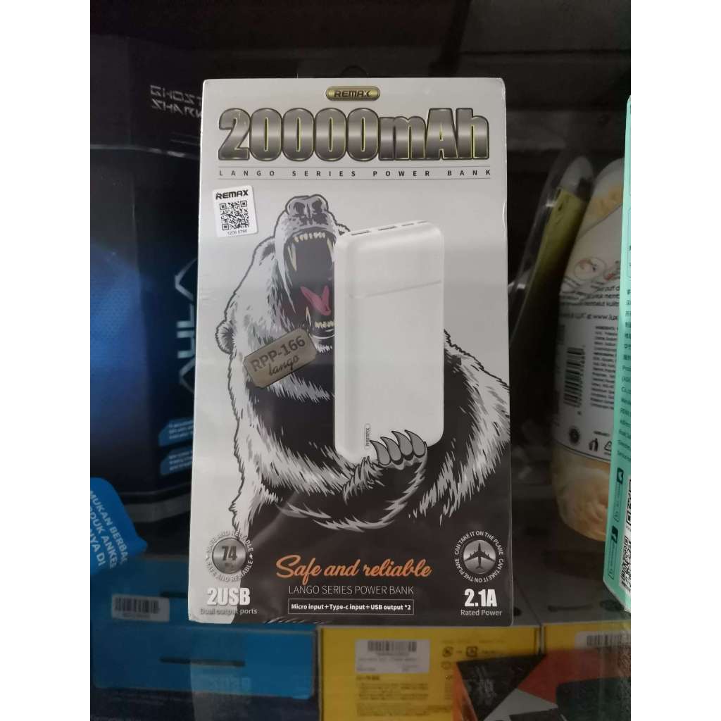 Powerbank Remax 20000 mAh Real Capacity Fast Charging - Putih