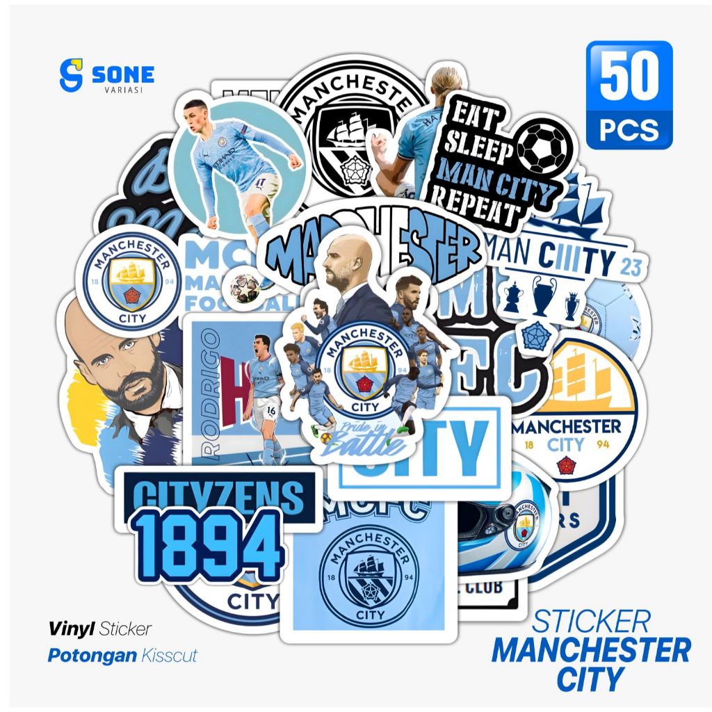 

Stiker Vinyl Waterproof Manchester City untuk Laptop, Koper, Buku Harian, Note dan Stationery - Sticker Book Paper