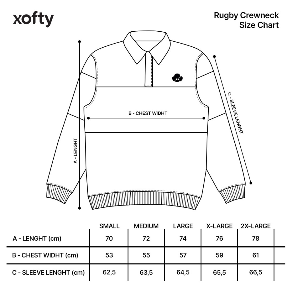 Xofty Sweater Rugby Regular Fit Pria Dan Wanita Salvia Maroon