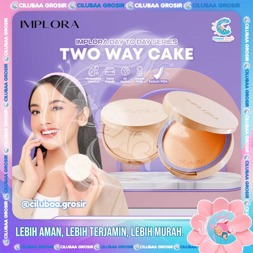 Implora Day to Day Two Way cake Series 10gr FULL REFILL - TWC || Bedak Padat || Bedak Implora