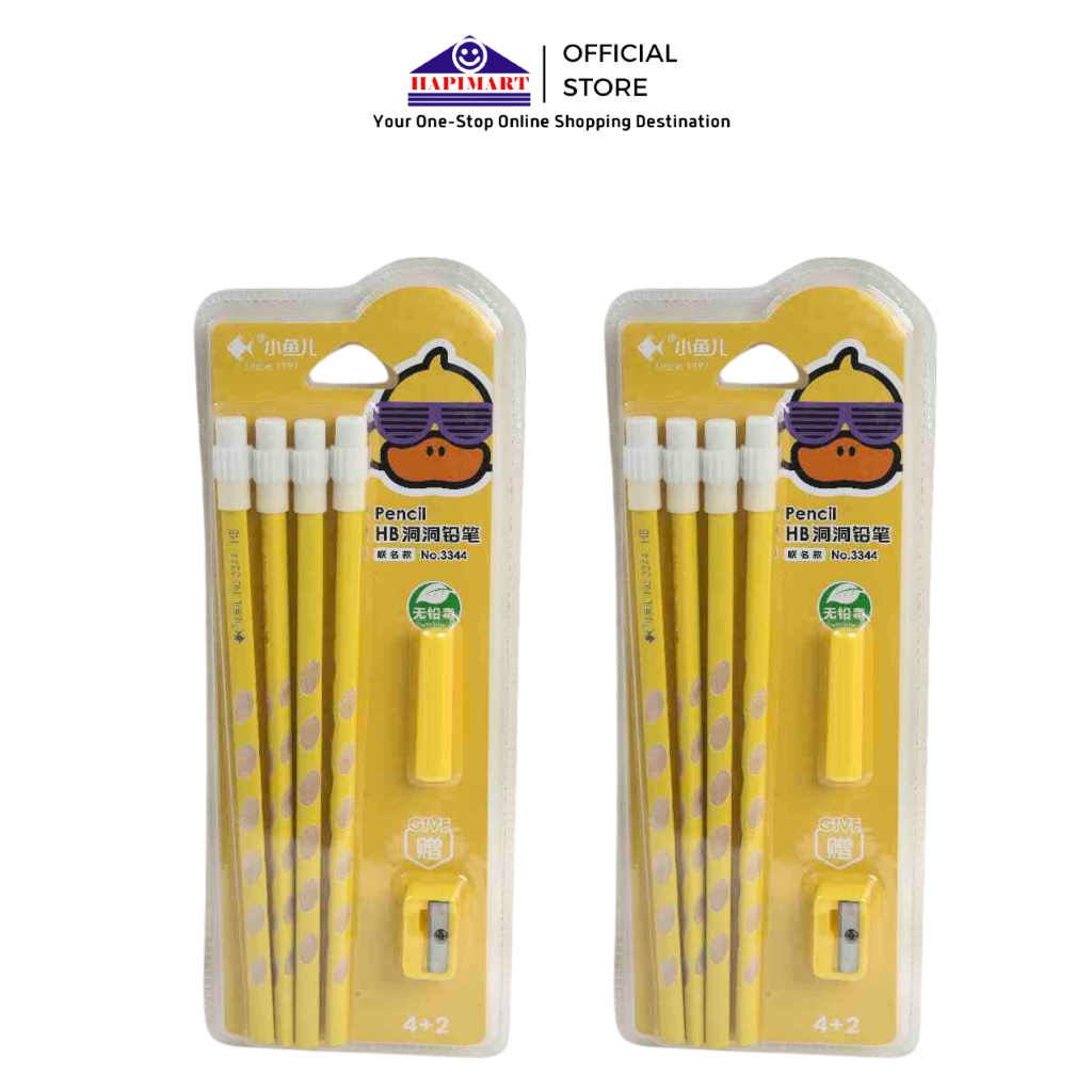 

6-In-1 G-Duck Theme Combo Set For Duck Lover/Alat Tulis Lengkap Pensil Penghapus Rautan Warna Kuning/Paket Hemat 4 Pensil HB + Rautan dan tutup