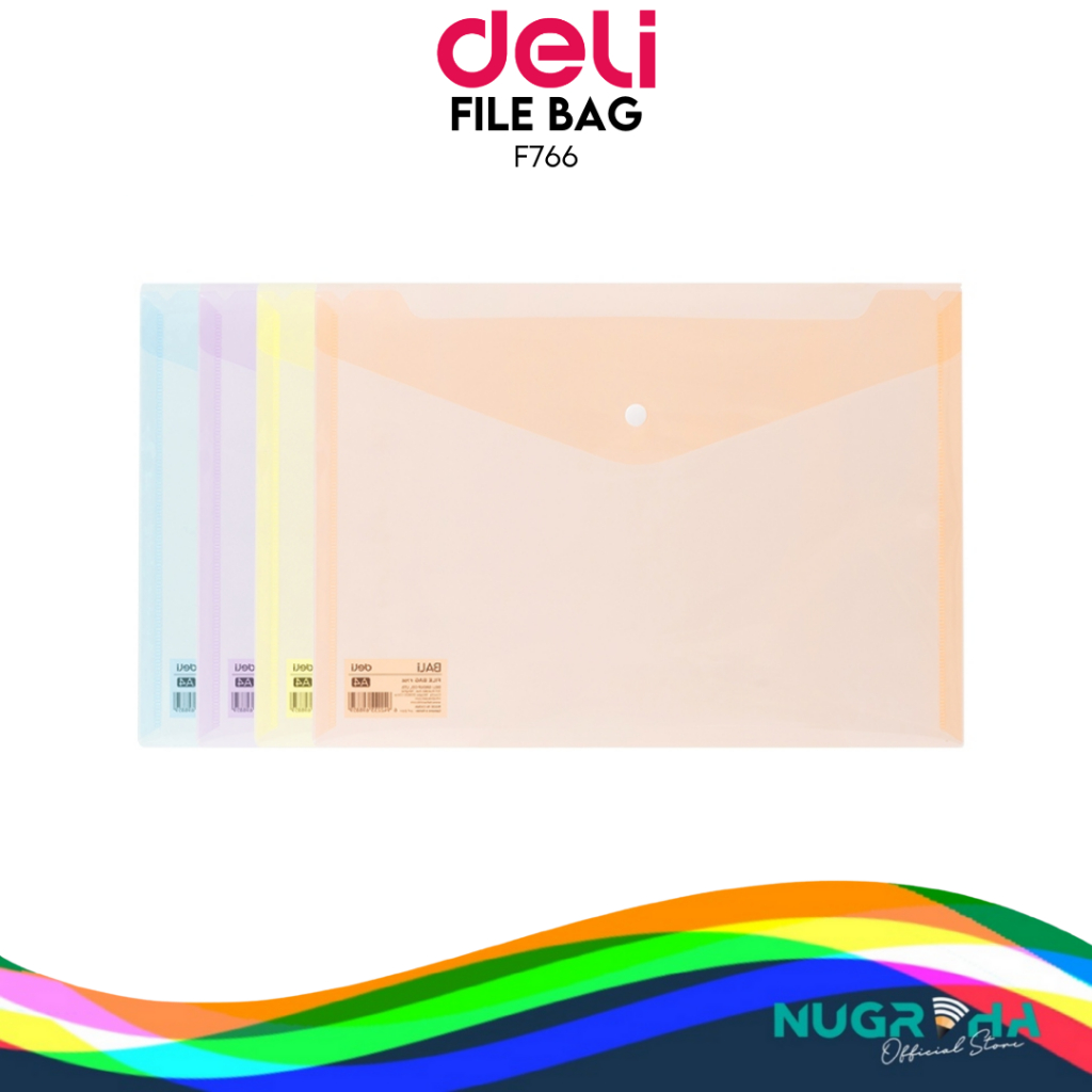 

Deli File Bag / Map Plastik Kancing / Tas Map Plastik A4 Anti Air F766