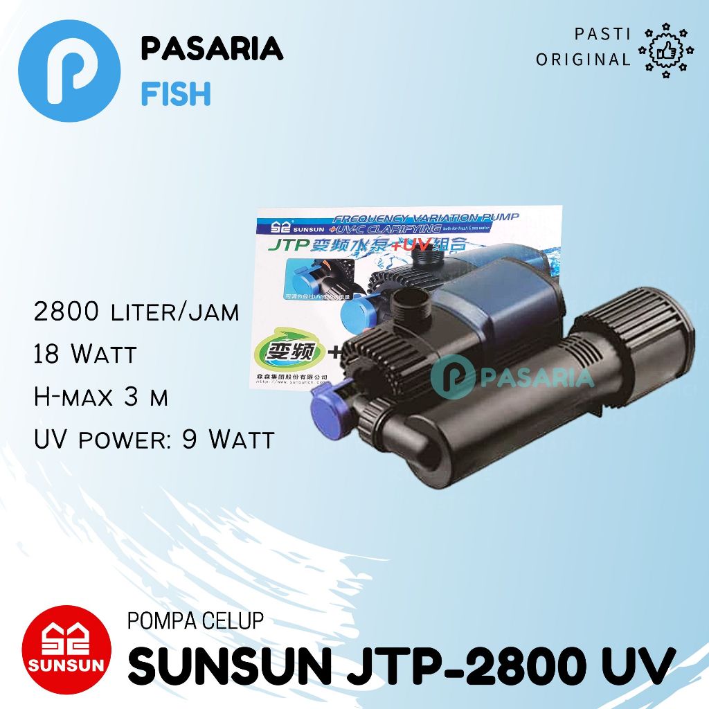 SUNSUN JTP2800 UV JTP 2800 UV JTP2800UV Pompa Celup Kolam Ikan Sunsun Ori Garansi