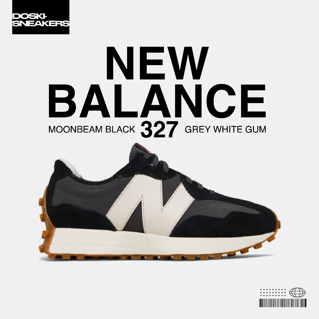 New Balance 327 Moonbeam Black Grey 100% Original Sneakers Casual Pria Wanita Sepatu Ori Murah Sepat