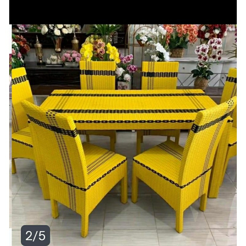 Kursi meja makan rotan sintetis