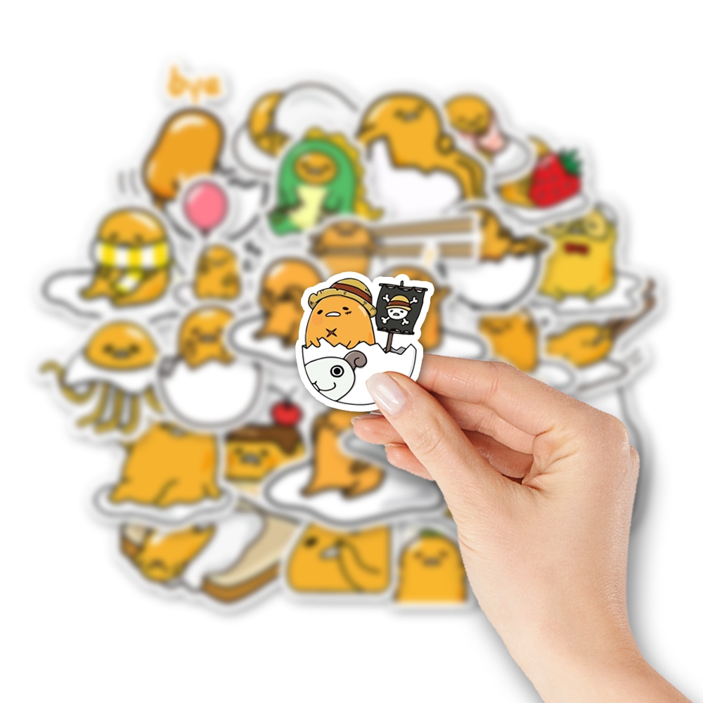 

stiker gudetama sticker lucu anti air untuk diary, gelas, tumbler, handphone, laptop dll