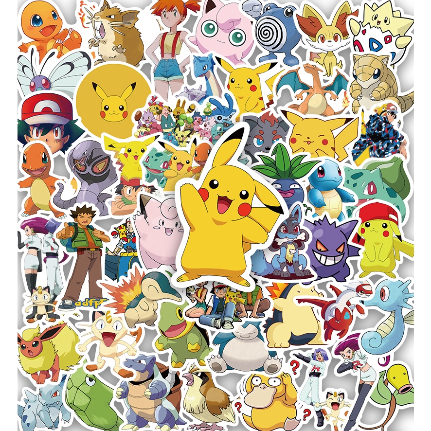 

[50PCS]Stiker Lucu Kartun Pikachu Stiker Pokémon Decal Vinyl Stiker Anti Air- Sticker Aesthetic Stiker Buku Journal Koper Casing HP Laptop Helm Motor Botol Minum