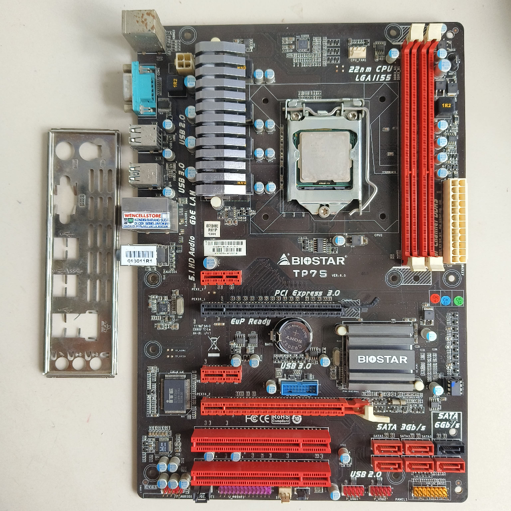 MOBO GAMING BIOSTAR P75 + CORE I5 2500 3.3GHZ LGA 1155