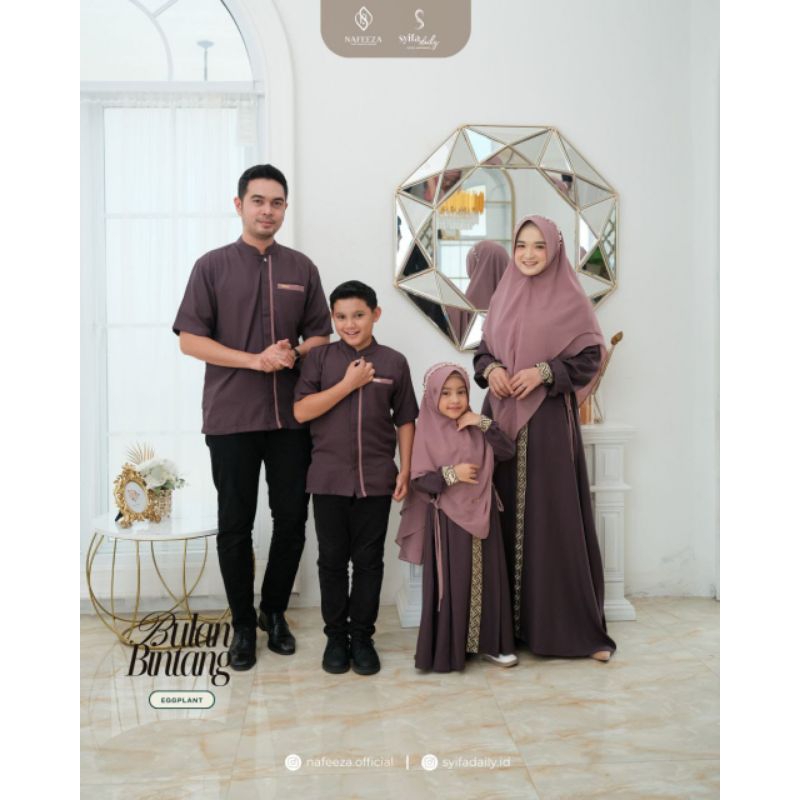 Sarimbit Terbaru Bulan Bintang Family Series Gamis Anak Original by Syifa Daily