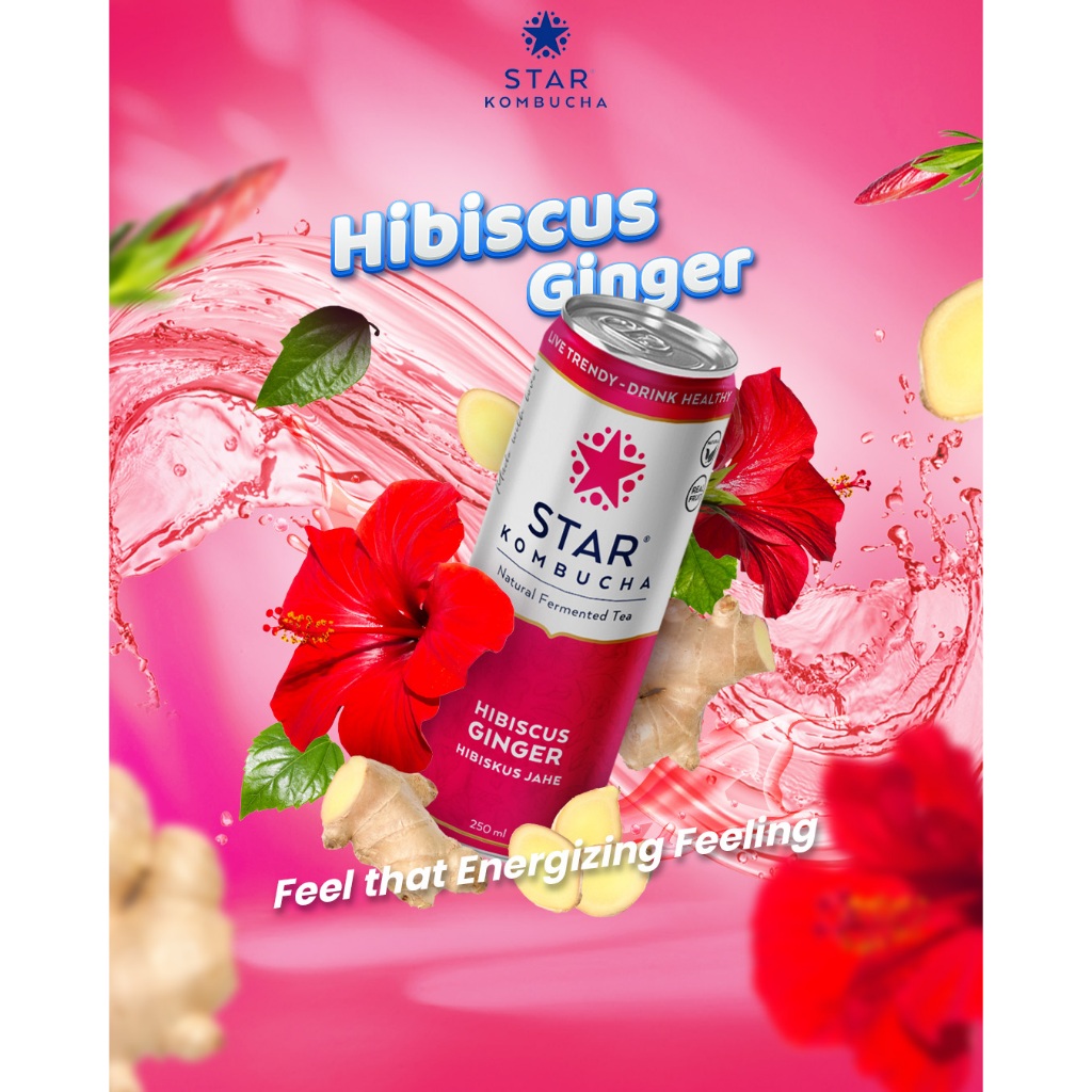 

STAR Kombucha Scoby Minuman Teh Sehat Probiotik Sari Buah Asli Hibiscus Ginger 250ml