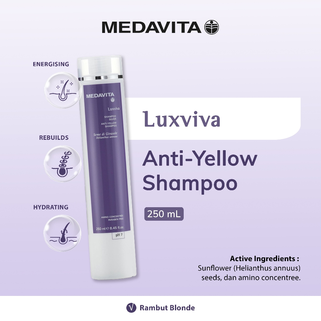 Medavita Luxviva Anti Yellow Shampoo | shampoo Silver