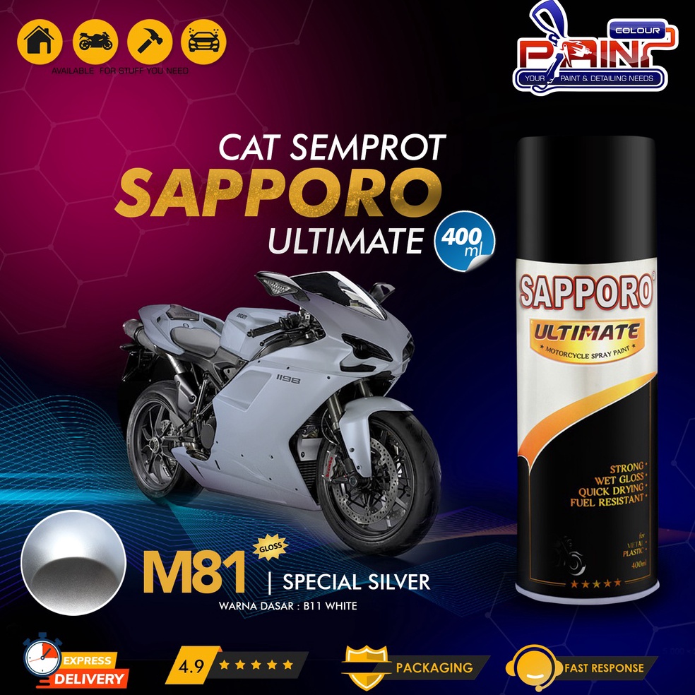 

SAPPORO ULTIMATE Metallic Colour Cat Semprot M81 Special Silver n A6K5