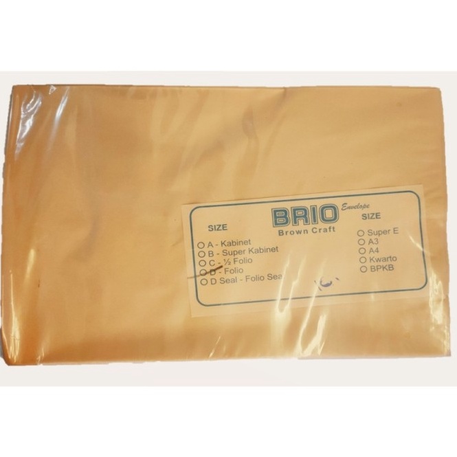 

Amplop Coklat Polos Folio BRIO per pak isi 1 u T7G4