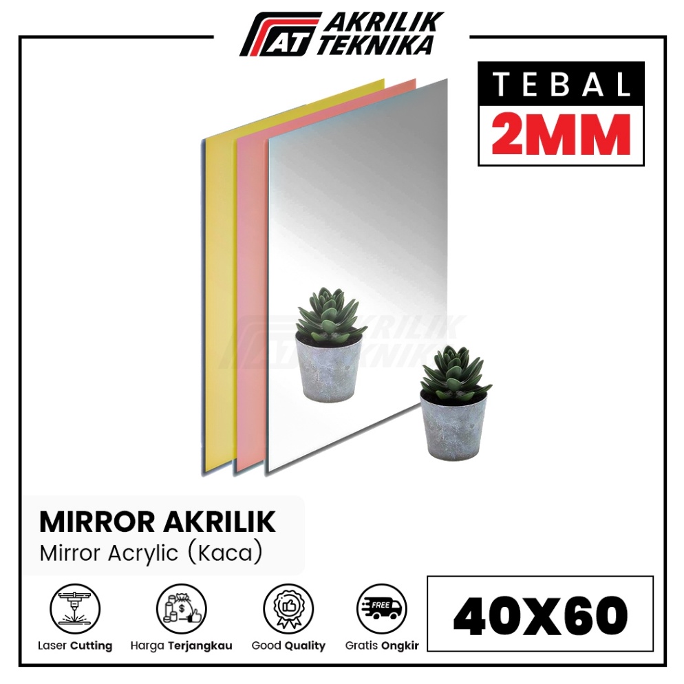 

Lembaran Akrilik Mirror Acrylic Sheet Silver Rose Gold Ukuran 4x6cm h F6C6