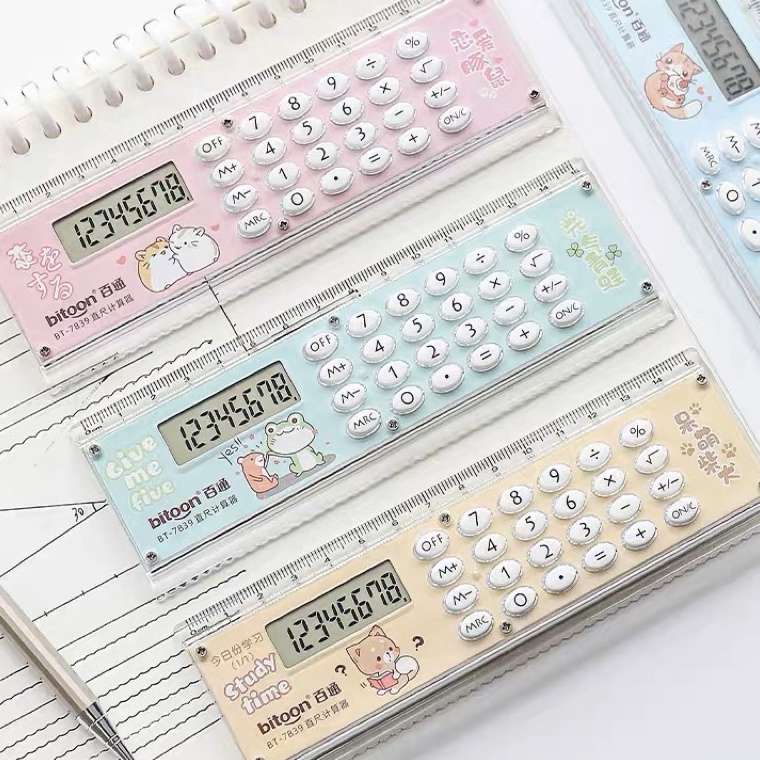 

mini calculator ruler penggaris kalkultor imut c GG3