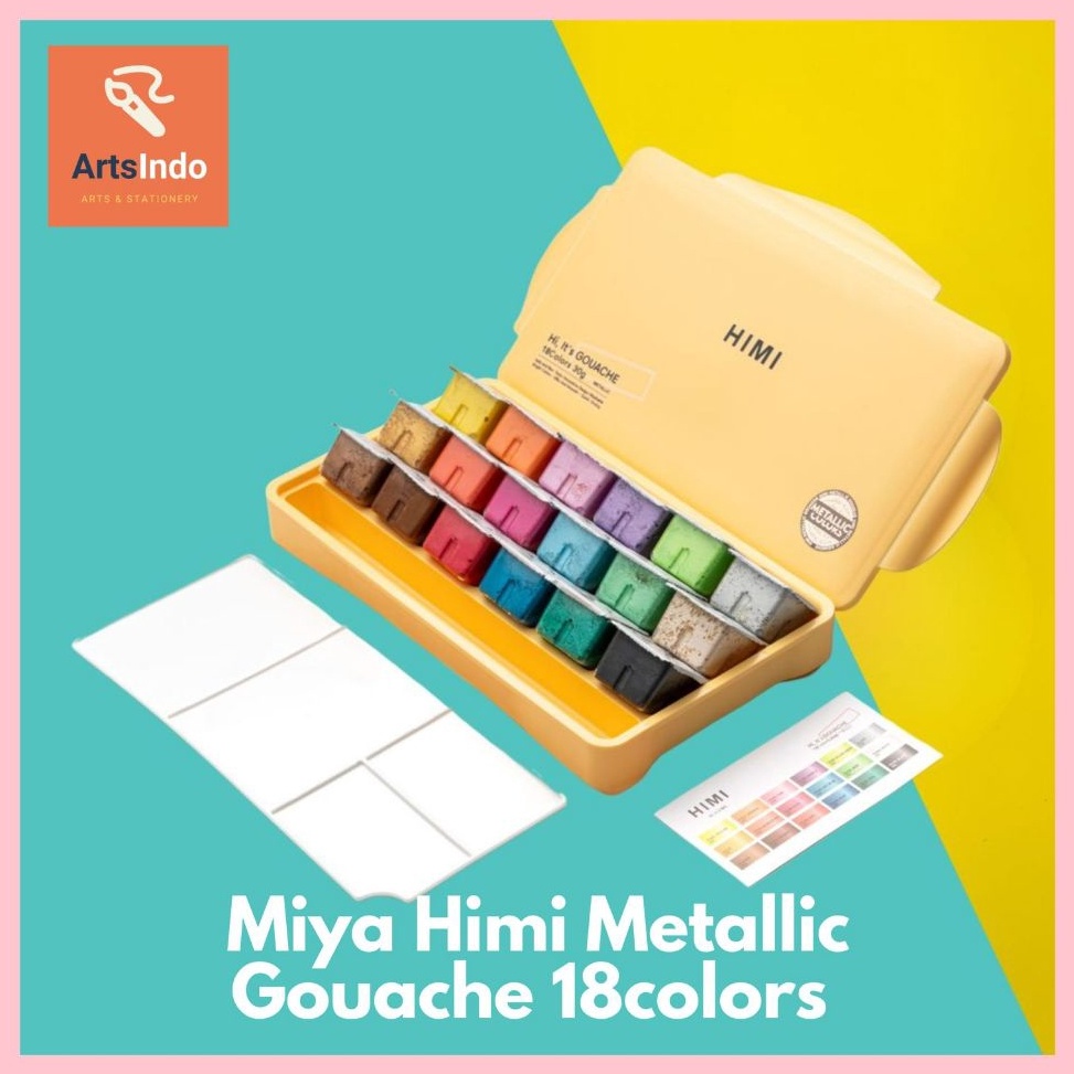 

MIYA HIMI METALLIC GOUACHE PAINT 18 COLORS 3ML h L5W2