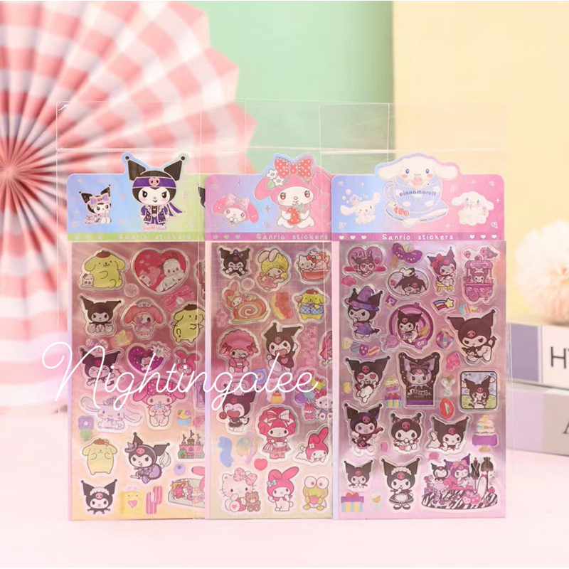 

STICKER BLINK HOLOGRAM MOTIF SANRIO KUROMI MELODY CINNAMOROL POMPOMPURIN BLINK