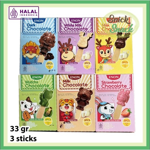 

ENON Coklat Karakter Singa Kucing Macan Rusa Kelinci 33 gr 1 box isi 33 stick