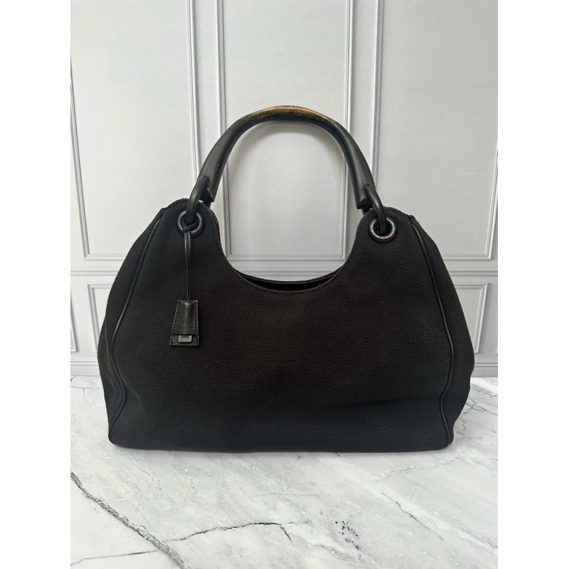 Gucci Tas Canvas Hitam Bamboo ORIGINAL preloved