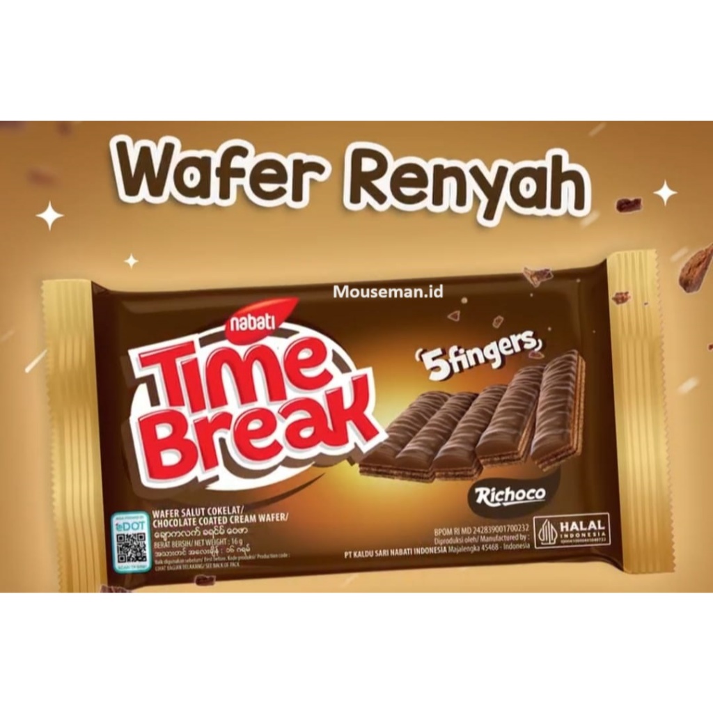 

Nabati Time Break Richoco Wafer Salut Cokelat / Chocolate Coated Cream