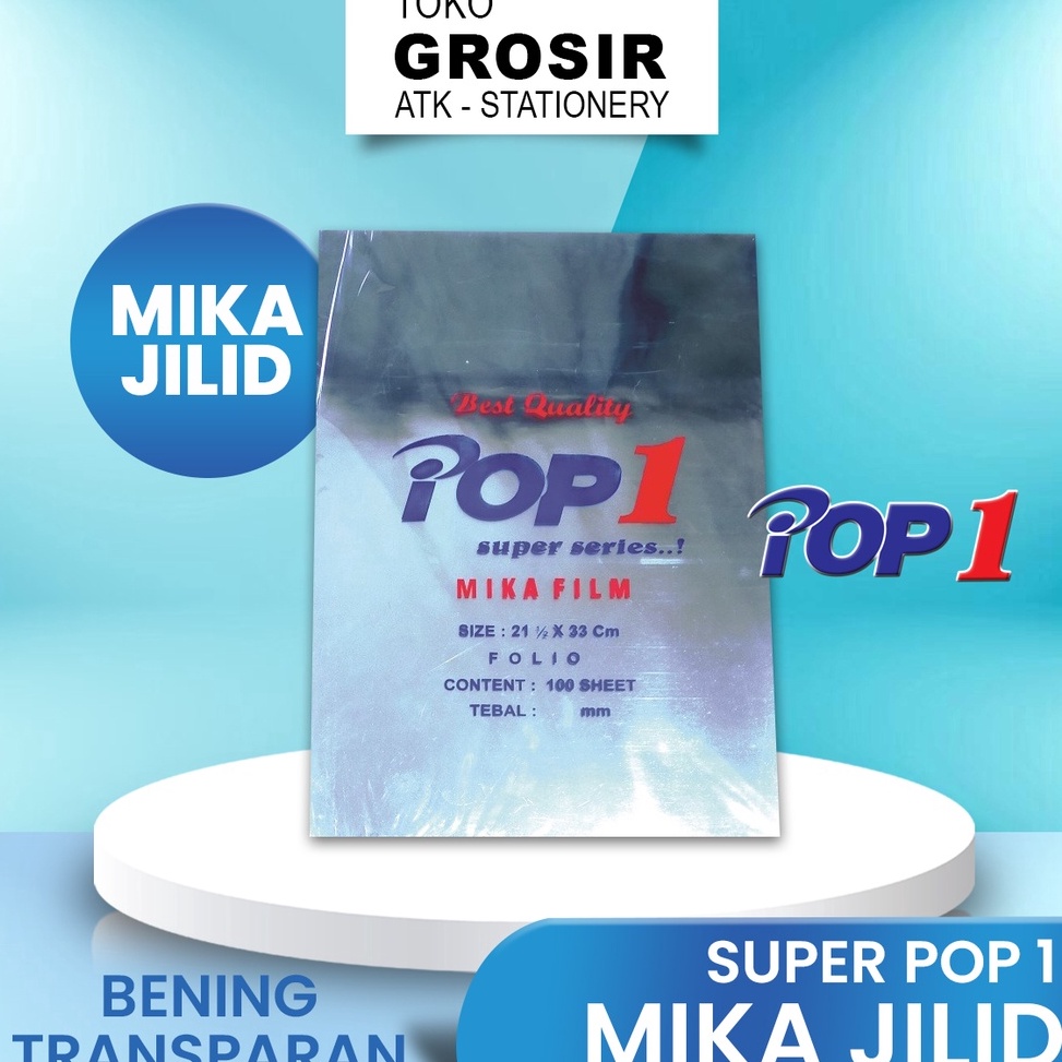 

KODE T1S Mika Jilid Film POP1 Folio Bening 1 PACK 1 Lembar