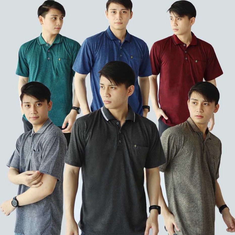 Hemat Liso wear  Kaos kerah pria jumbo polos saku dewasa  kaos polo korea twis t shirt