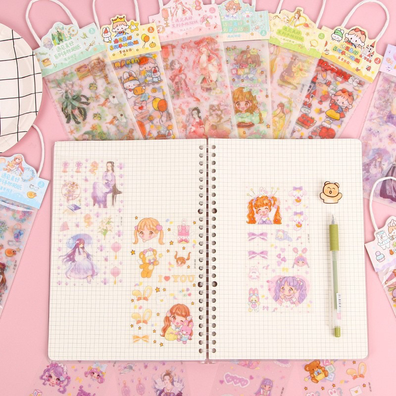 

[ BISA COD ] Sticker Motif Kartun Lucu Anti Air Model Korea Glitter Banyak Model