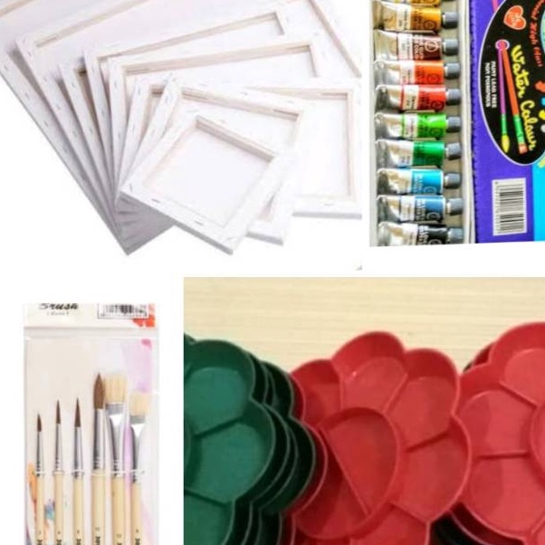 

KODE C83P Paket Lukis kanvas 3x4kuaspaletcat air
