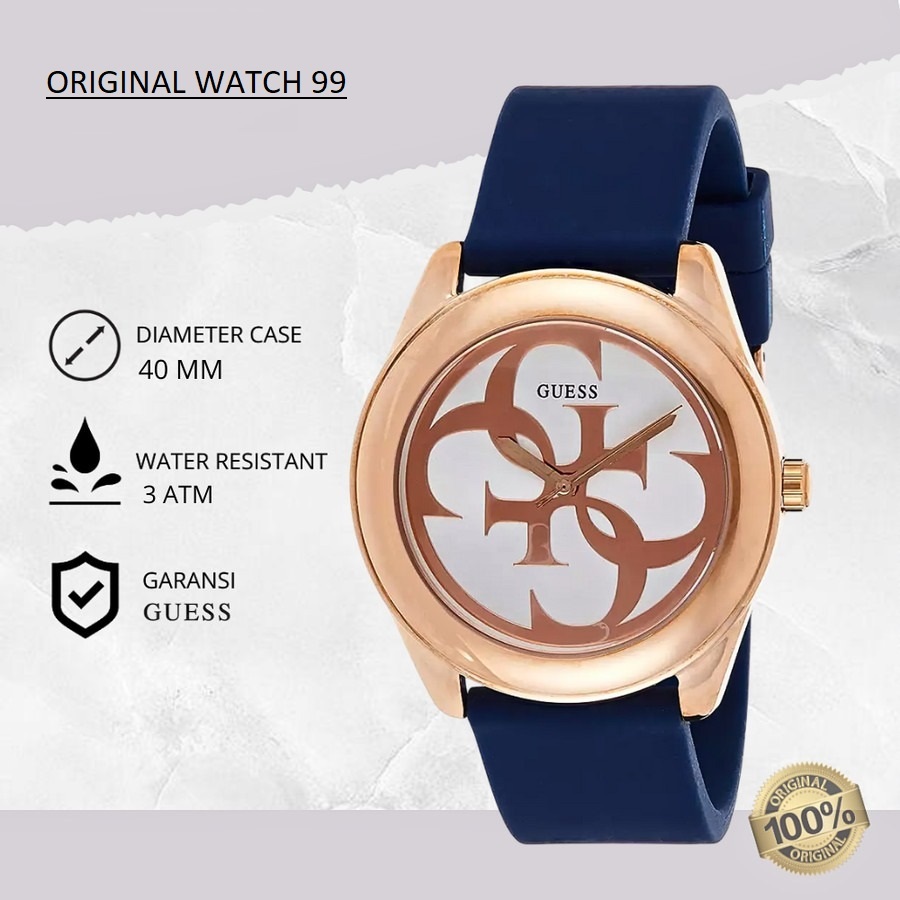 100% ORIGINAL Jam Tangan Wanita Guess W0911L6 Jam Tangan Original - Stainless Steel & Tali Rubber