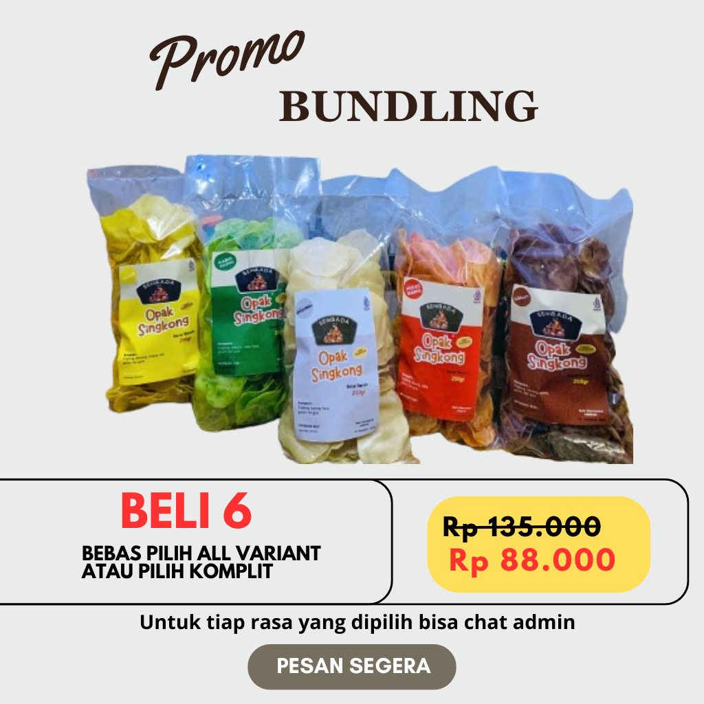 

Opak Singkong SEMBADA Aneka Rasa (BUNDLING 6 Pcs)