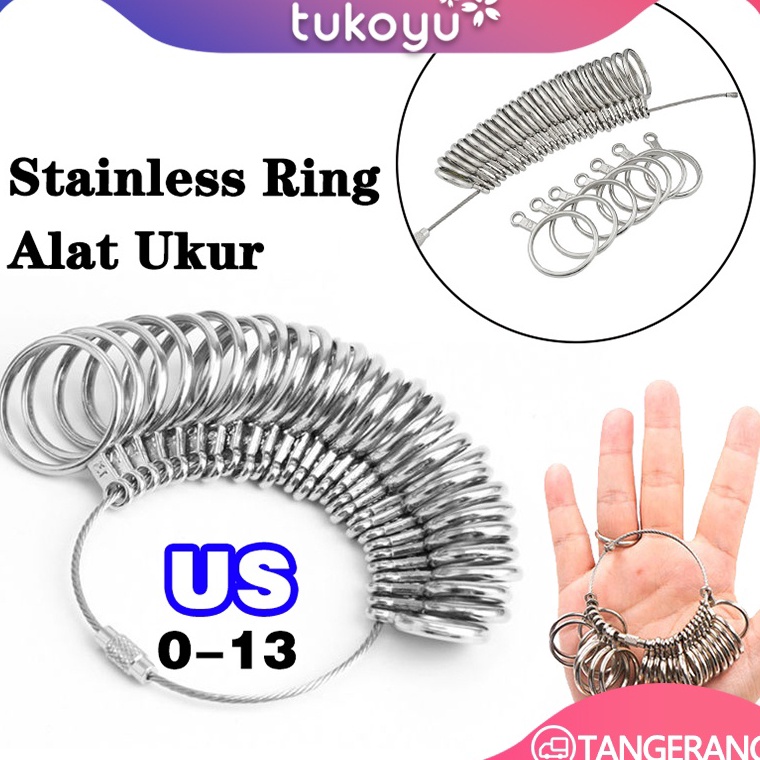 

13 Alat Ukur Cincin Pengukur JariUS Standar Sizer Finger RingCincin Ukuran Jari f I3D2