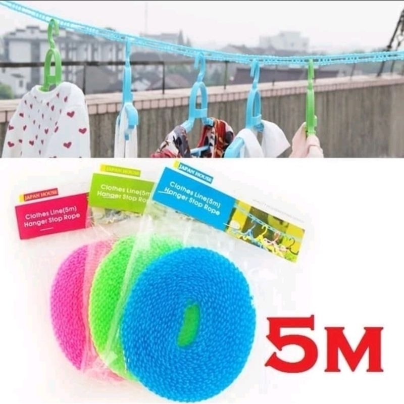 Gantungan Baju Tali Jemuran 5 Meter Clothes Line Laundry Tambang 5M