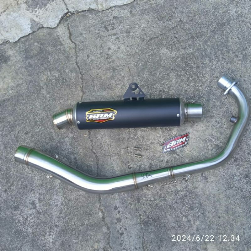 PROMO!!! FULLSHET KNALPOT BRM GEN 2 TIPE BULAT JENONG BLACK COATING INLET 50MM LEHER ROLL BENDING PN