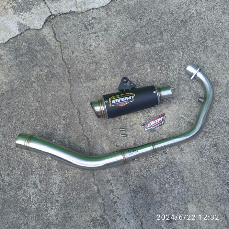 PROMO FULSET KNALPOT BRM GEN 2 TYPE PRO BLACK COATING INLET 50MM P20CM LEHER ROLL BENDING PNP SONIC 