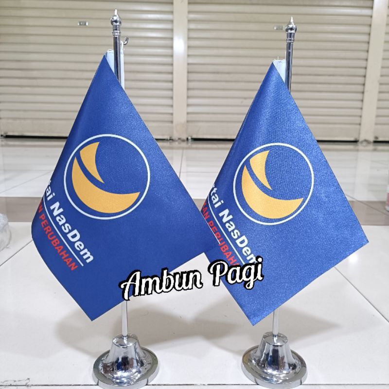 

best seller tiang stenlis meja+bendera partai NASDEM