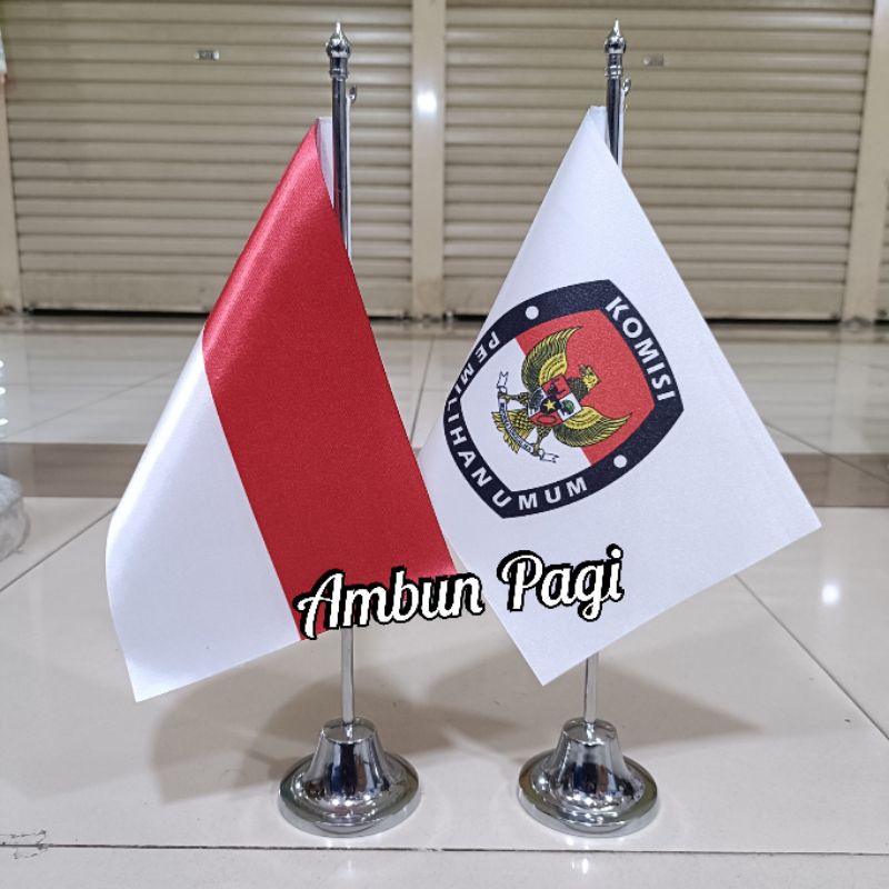

best seller tiang stenlis meja+bendera KPU+bendera Merah Putih