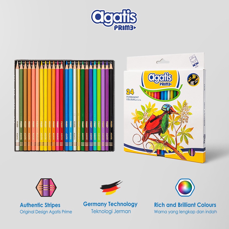 

Pensil Warna Agatis Prime Permanent 24 Warna Panjang r Z6M5