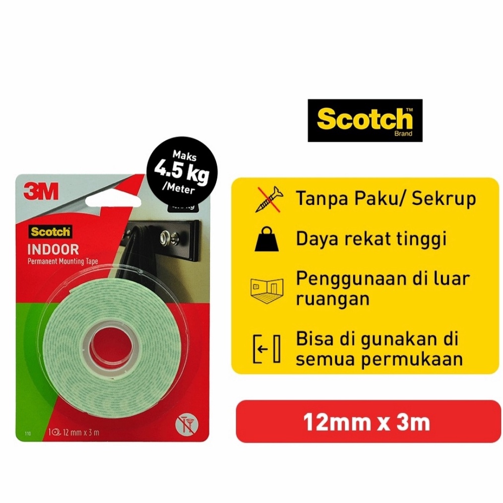 

3M Scotch CAT113A Mounting Double Tape Indoor 12mm x 3m maks 45kg u B3J6