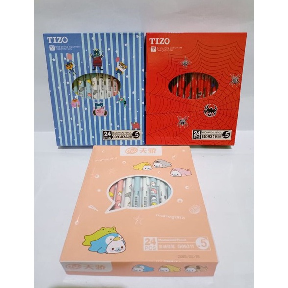

SATU PACK Isi 24 PCS Pensil Mekanik Tizo Karakter Lucu 5 mm Pensil Mekani Fancy Karakter 5mm x N7Y8