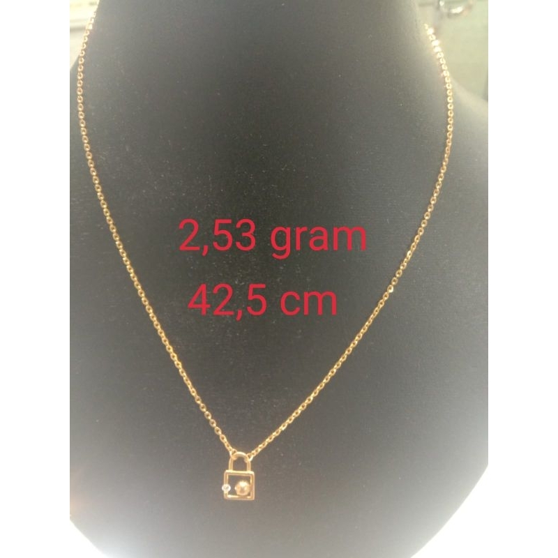 Kalung Emas Kuning Berat 2.53 Gram Kadar 375 Panjang 42.5 cm