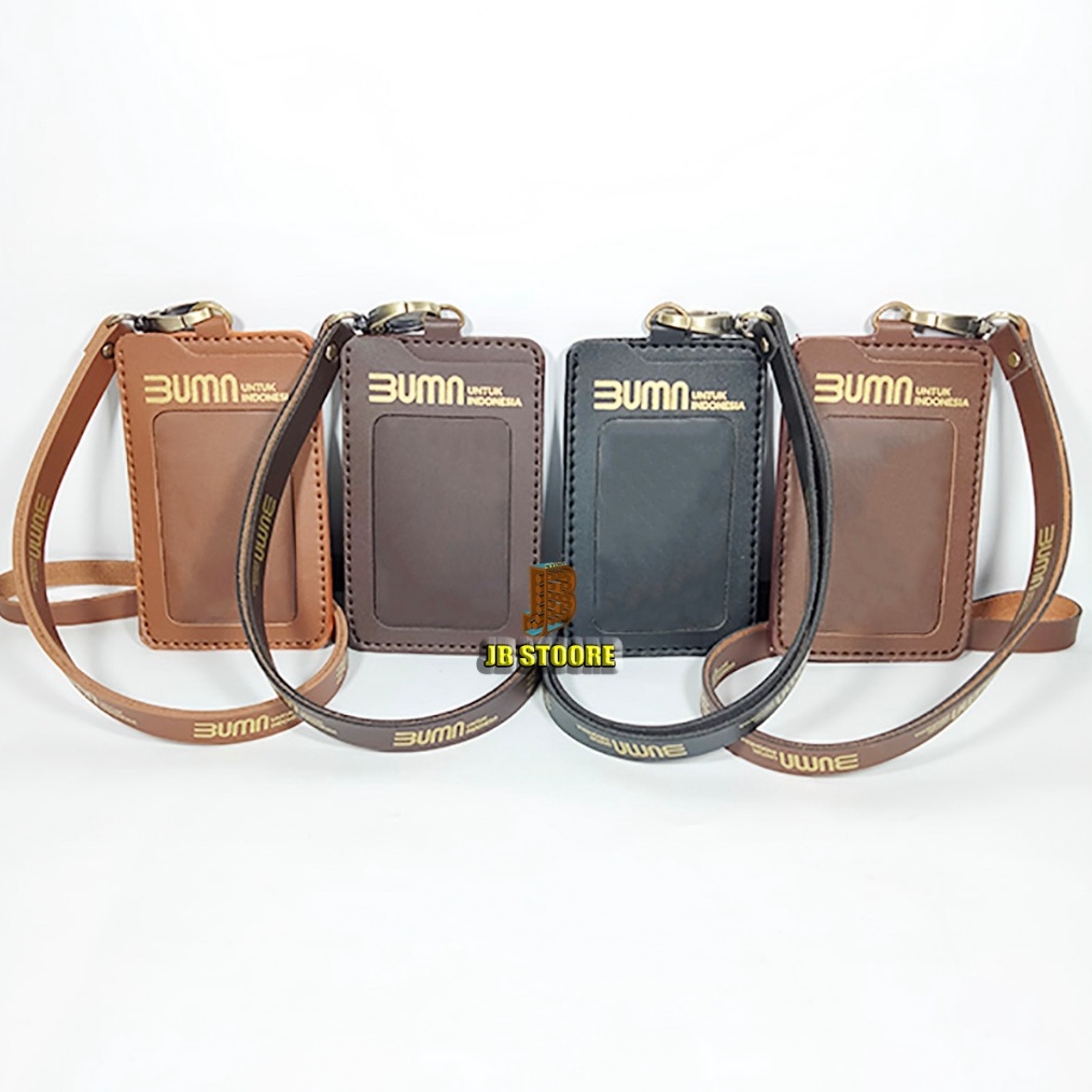 

Tempat Id Card BUMN 3K Kulit Id Card Holder Bumn Indonesia Gantung name tag bumn tali kulit c V7P3