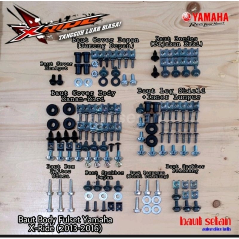 Baut lengkap set body yamaha x - ride 115cc/Baut fullset body X-ride 115cc