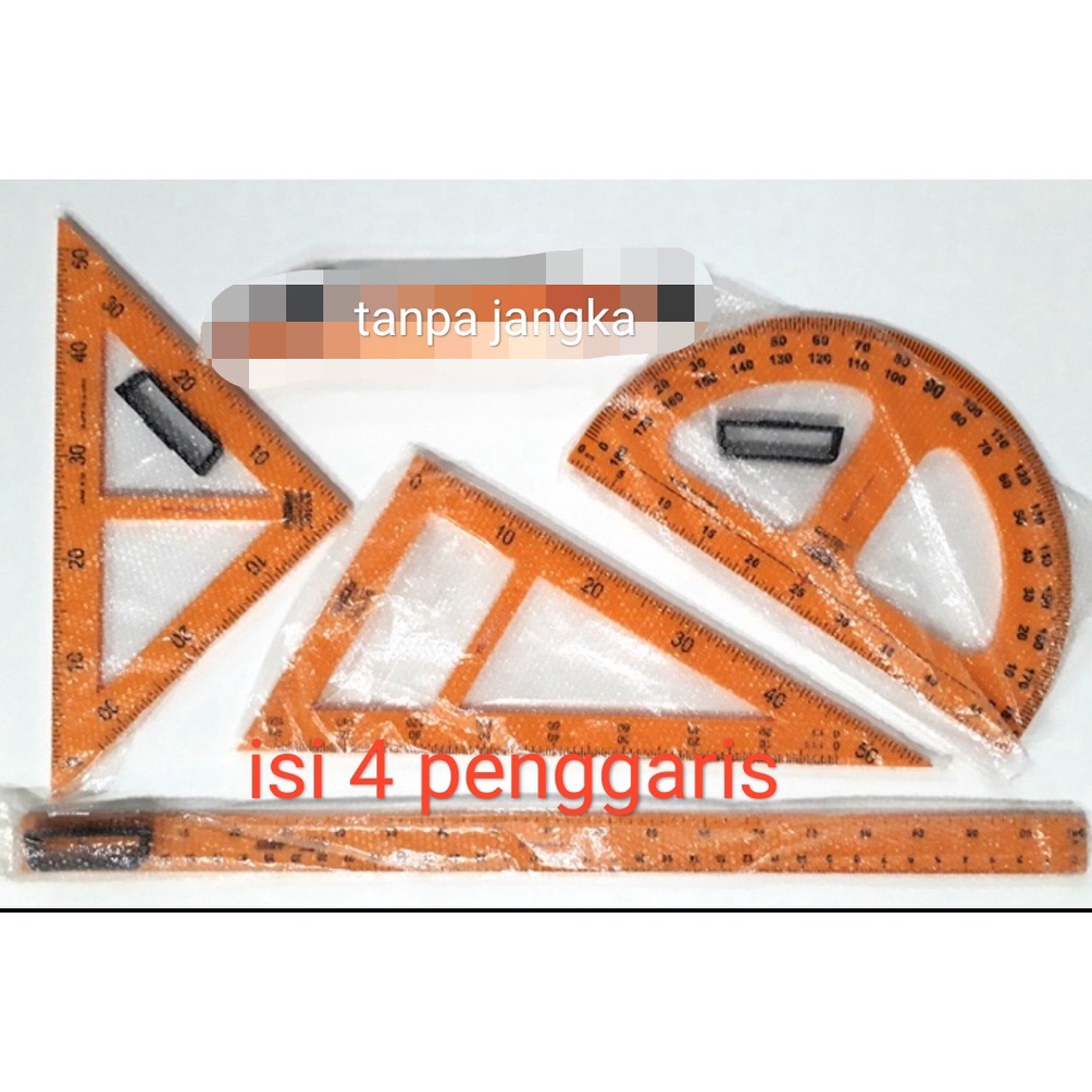 

penggaris set tanpa jangka white board isi 4 plastik k K5G2