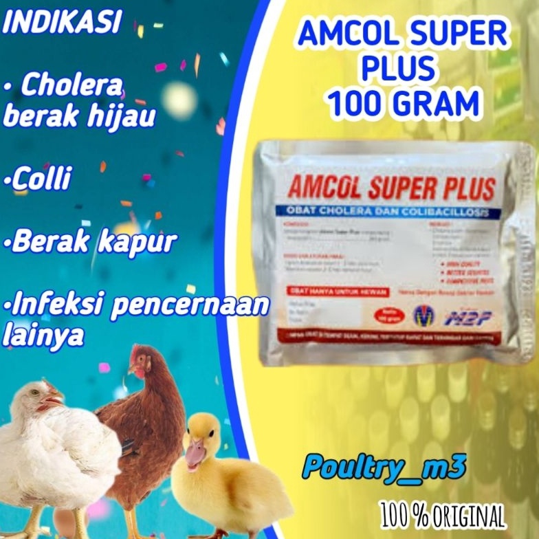 KODE R29A AMCOL SUPER PLUS 1 GRAM kandungan Amoxycillin murni tanpa bahan campuran