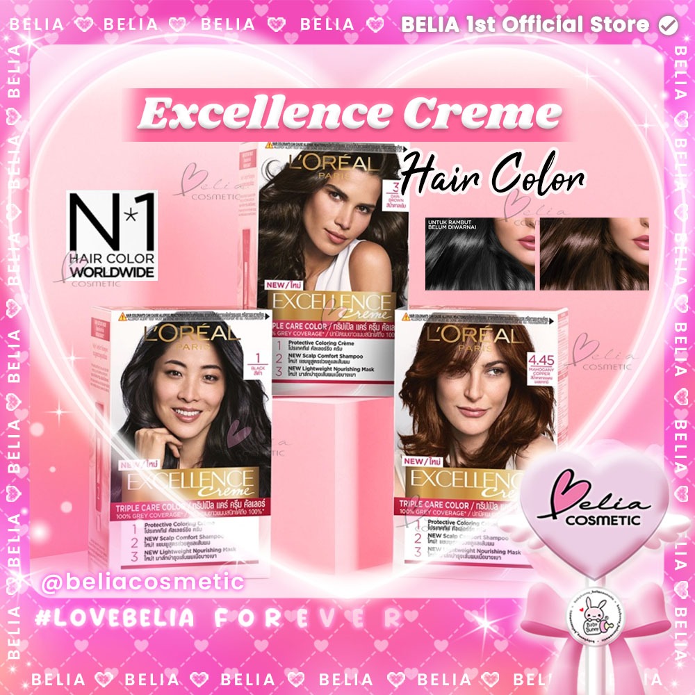 ❤ BELIA ❤ Excellence Creme Hair Color | Pewarna Rambut | Semir