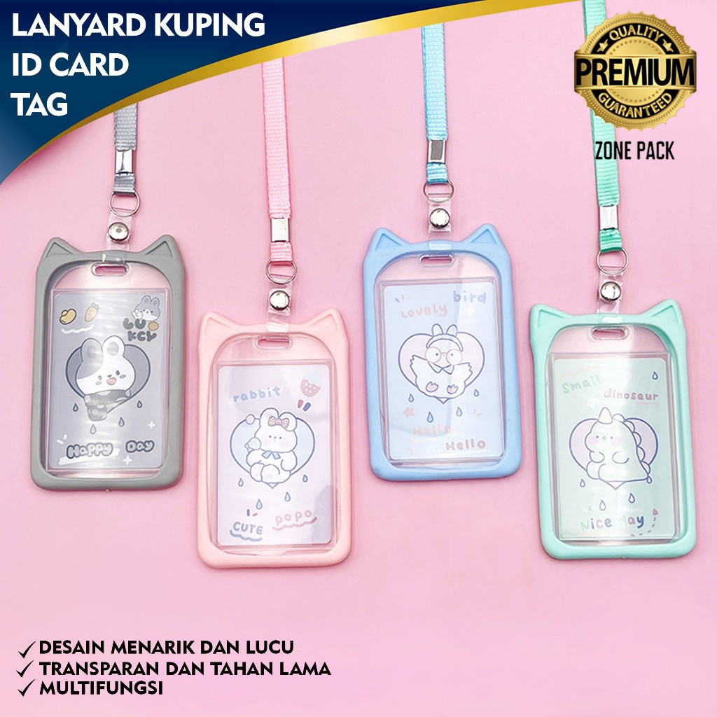 

Lanyard Kuping Id Card Tag | ID Card Name Tag | Lanyard Card Holder | Gantungan Tali Kartu Motif Kucing Kelinci | Id Card Holder Motif Lucu | Name Tag Kartu Tanda Pengenal | ID Card Holder Motif Karakter